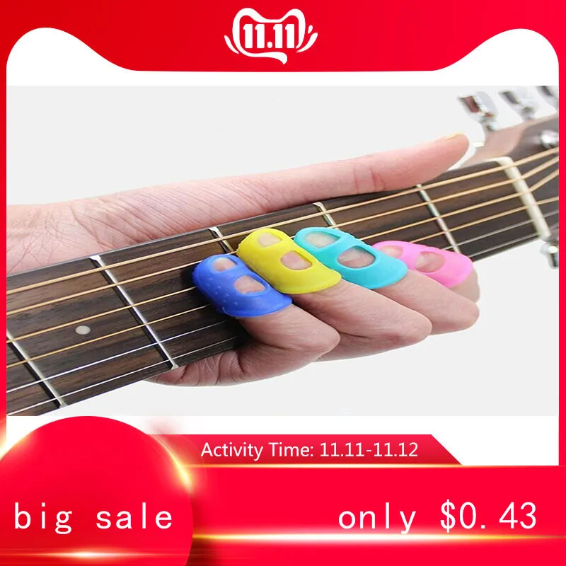 

Guitar String Finger Guard Fingertip Protector Silicone Left Hand Finger Protection Press Guitar Accessories S/M/L