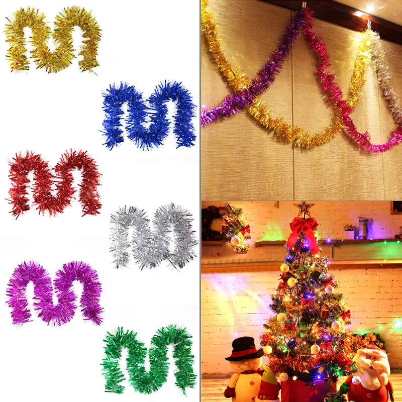 2 метра Рождественская елка вечерние мишура розовый зеленый серебряный золотой