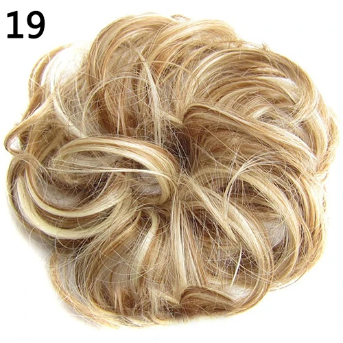Модные женские волнистые кудрявые грязные волосы булочка синтетические эластичные волосы для наращивания резинки для волос шиньон парик для волос