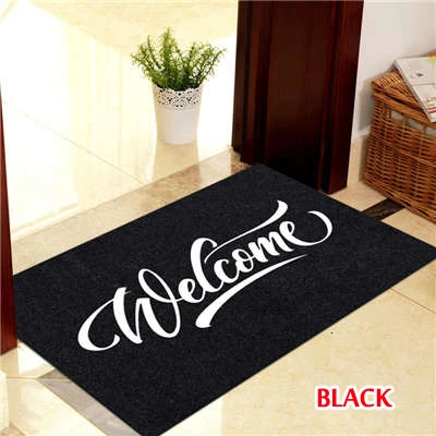 Добро пожаловать коврик для входной двери 40x60 см полиэфирное волокно черный коричневый TPR нескользящий напольный коврик ковер для дома и улицы - Цвет: 1PC BLACK