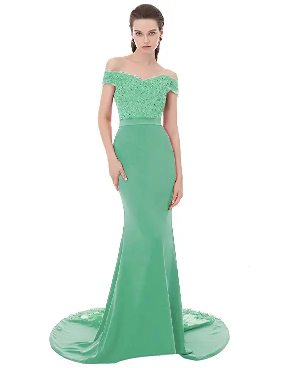 VKBRIDAL Robe De Soiree Красное длинное вечернее платье Русалка Вечерние элегантные Vestido de Festa Longo вечернее платье для выпускного вечера - Цвет: Зеленый