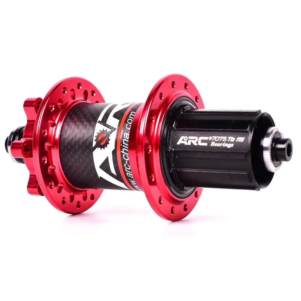 Billige ARC Carbon Faser MTB hub mountainbike naben 4 lager 6 Klinken 114 Klicken 8 9 10 11 geschwindigkeit fahrrad hub 135*10MM 142*12MM 32 Löcher