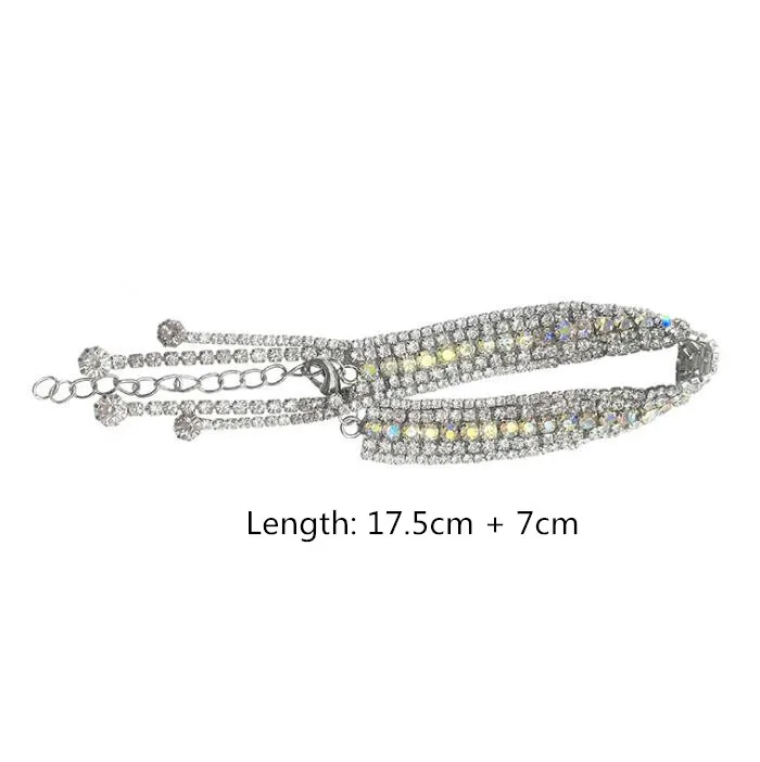 FYUAN модный браслет, полностью из стразов для женщин блестящие длинные кисточки кристаллы кулон браслеты и браслеты украшения подарки