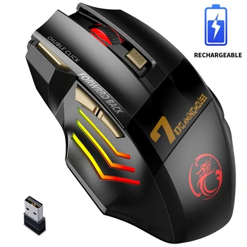 Ratón inalámbrico Gamer ratón de la computadora de juegos inalámbrico Mouse recargable ratón ergonómico 5500 DPI ratones silenciosos para PC portátil