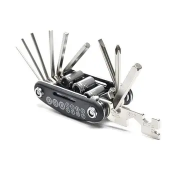 

Bike Repair Set Bag Bicycle Multifunctional 16 in 1 Tool Kit Hex Key Wrench Tire Patch Lever Portable Handy Multi Tool