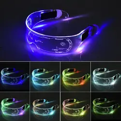 Lunettes Lumineuses LED à Visière Électronique, Accessoires Lumineux pour Festival, KTV, Bar, Spectacle, Cadeaux pour Enfants et Adultes 