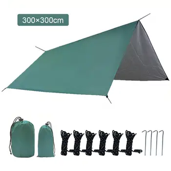 

300*300cm 210T Polyester Cloth Shade Canopy Awning Tent Cloth Portable Travel Multifunction Camping Mat Picnic Mat Sturdy