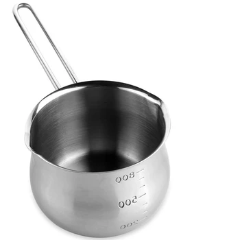 

Newest Non-Stick Pan Milk Pot Butter Chocolate Melted Heating Pot Warmer Pan Small Saucepan Cheese Pot With Pour Spouts