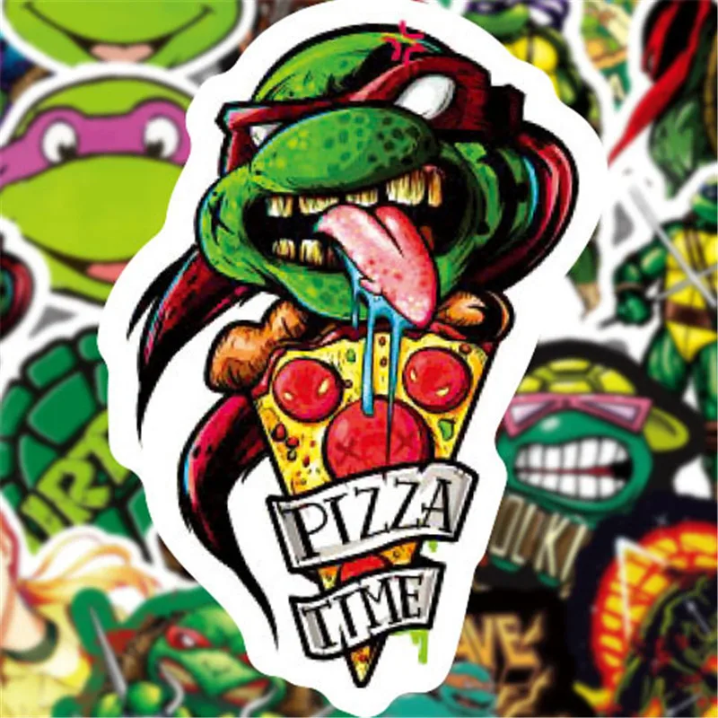 32 Mixed Cartoon Ninja Graffiti Stickers for Bike Motorcycle Phone Laptop Travel Luggage for Guitars PVC Waterproof Stickers