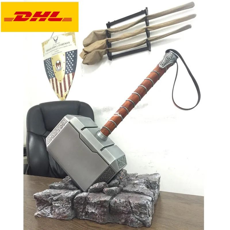 1" Мстители Тор оружие Mjolnir молоток Cosplayer 1/1 масштаб праздничное украшение для подарка сплав фигурка игрушка коробка 44 см V873