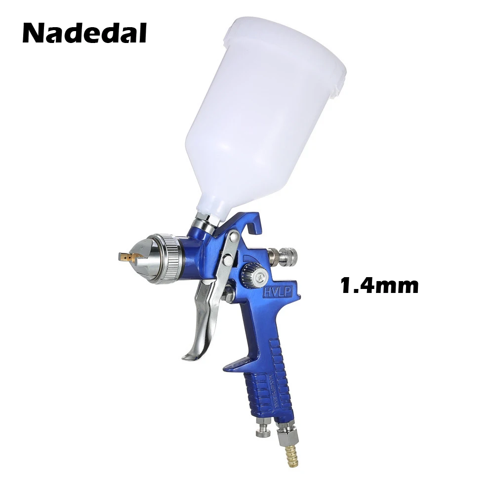 1.4 mm Пневматический Краскораспылитель Nasedal HVLP, 1,4 мм/1,7 мм, 600 мл, гравитационная подача, Аэрограф, набор, автомобильная мебель, инструмент для распыления краски - Цвет: 1.4 mm