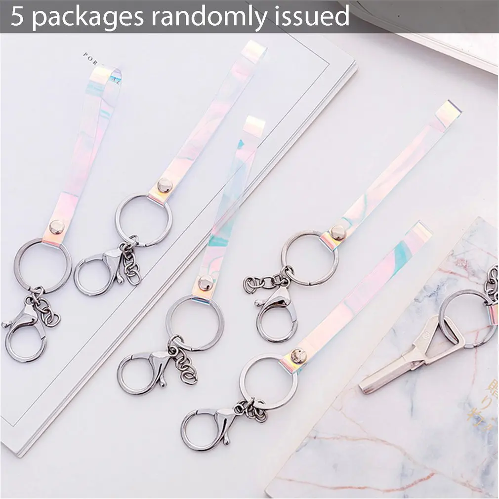 

Creative Fashion Transparent Laser Lanyard Keychain Phone Strap Kpop Keyring Jewelry Backpack Pendant