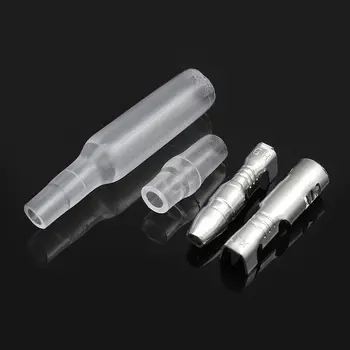

100Sets 4mm Motorcycle Male/Female Wire Bullet Crimp Connectors Terminal+ Sheath