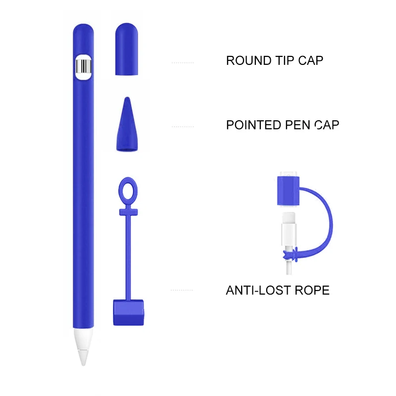 Royal Blue Мягкий силиконовый чехол для Apple Pencil, совместимый с iPad Tablet, стилус, защитный чехол, защита от потери - Цвета: Royal Blue