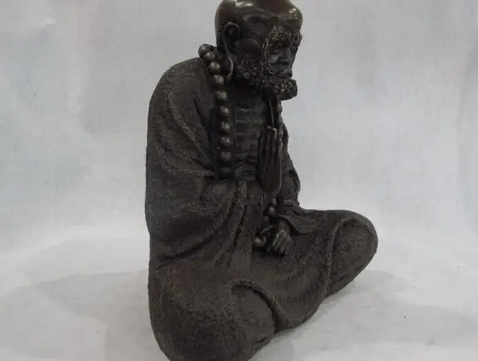Медный Satue фабрики 13 Тибетский буддизм медная бронзовая Arhat Sit Damo Bodhidharma Dharma статуя Будды