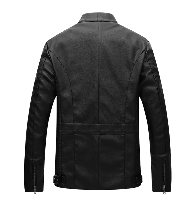 Новая Осенняя кожаная куртка для мужчин, бархатные толстые теплые кожаные куртки для мужчин из искусственной кожи, мотоциклетные куртки для мужчин, пальто