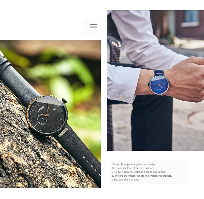 Nesun автоматические механические часы для мужчин люксовый бренд Мужские часы водонепроницаемые relogio masculino сапфировые наручные часы для мужчин N9608