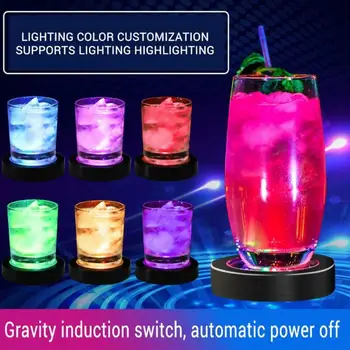 

LED Coaster Flashing Light Bulb Bottle Cup Mat Light Up Club Bar Party Decor send in random color