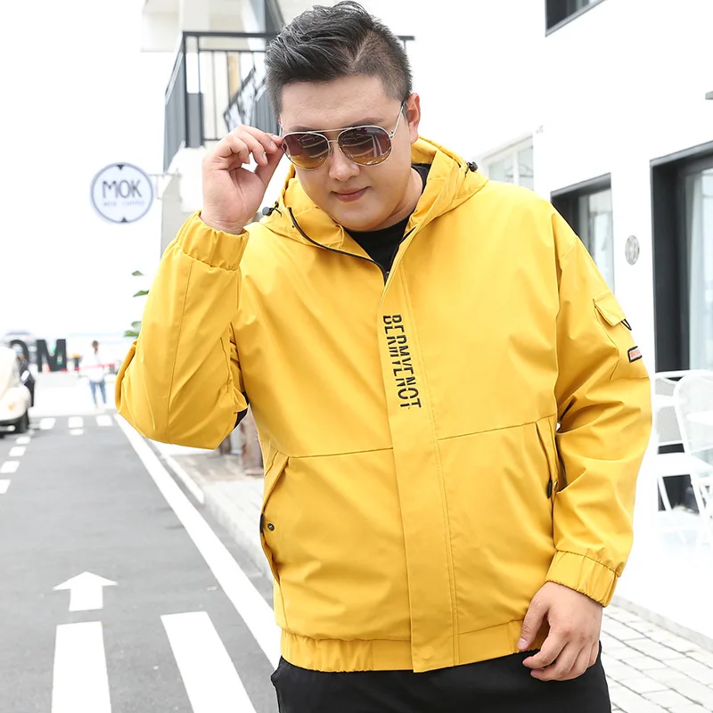 

Large Size Jacket Autumn And Winter New Style Popular Brand Fat Coat Lard-bucket Tooling Jacket Large Size MEN'S Wear Hooded Thi