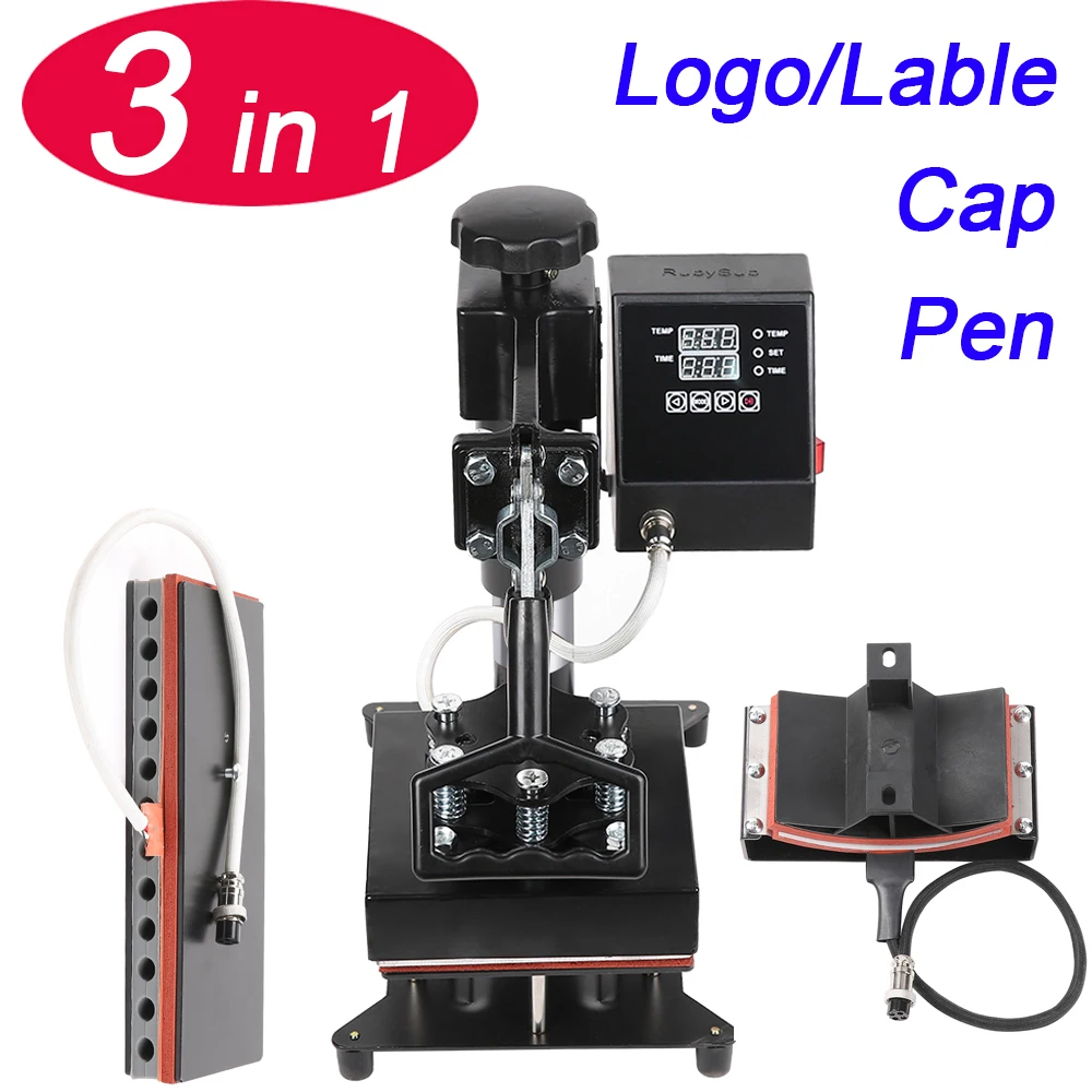 Factory 3 In 1 Pen/Logo/Cap Heat Press Machine T Shirt/Hat Sublimation Thermal Printer