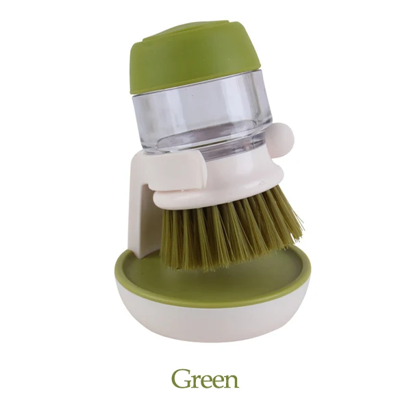Green Щетка для очистки щётка для сковороды креативная чаша для умывания мыло щетка Автоматическая жидкое моющее кухонное приспособление-кисть Удобная кухонная гидравлическая посудомоечная машина - Цвет: Green