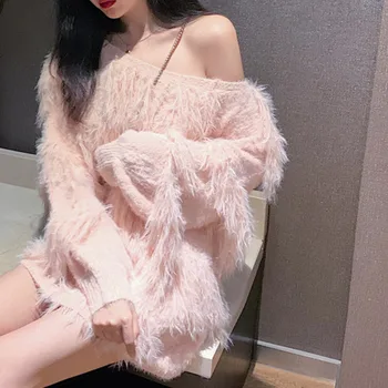 

XUXI 2020 Women New Spring And Autumn Sweater Pullover Korean Version Tassel Loose Knitting Long Sleeve Sueter Mujer FZ0746