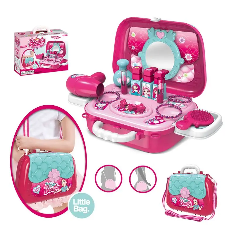 Имитация макияжа сумка на плечо набор ролевых игр косметический туалетный чемодан для детей Детский косметический набор игрушки подарки на день рождения Q6PD