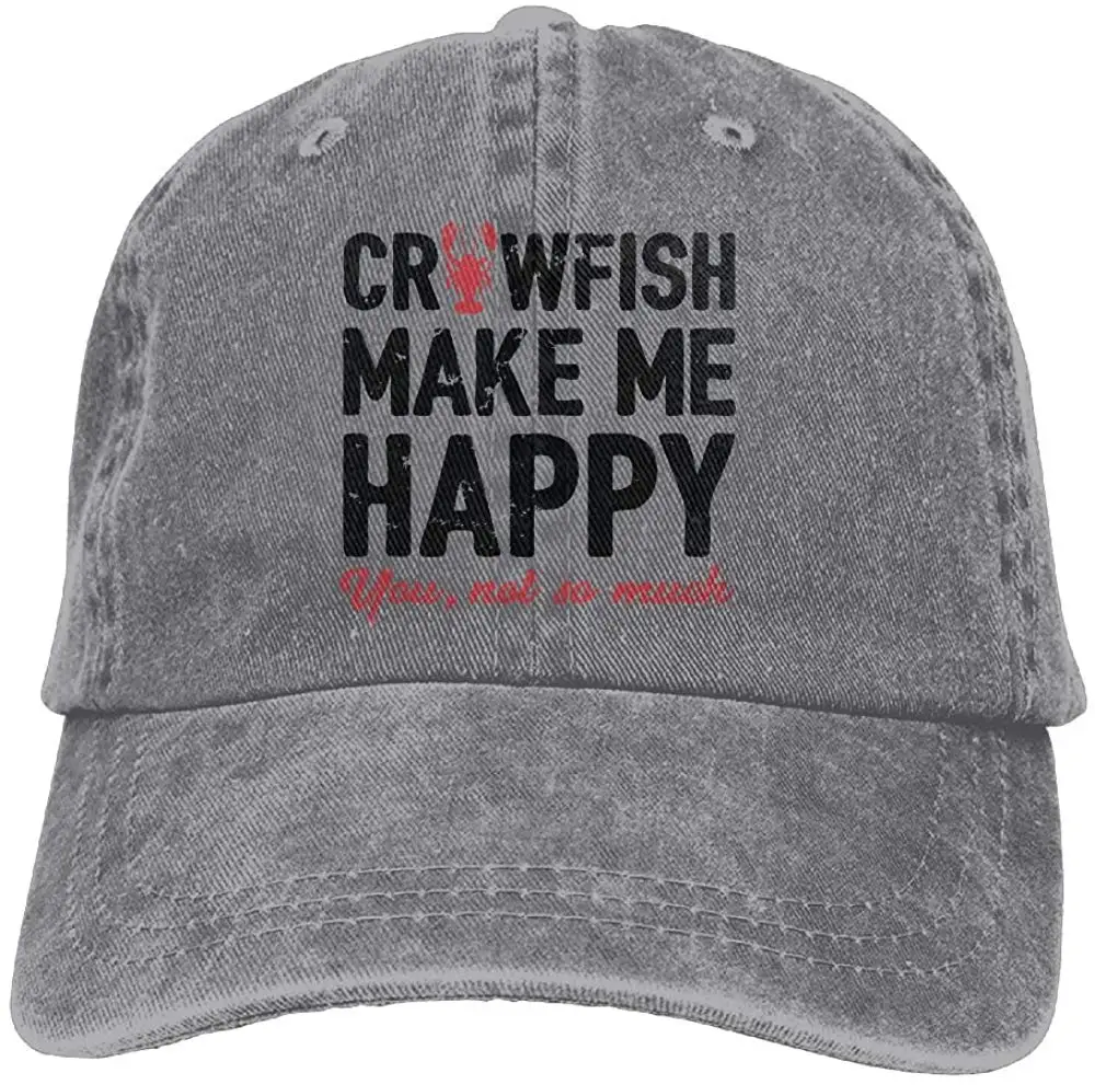 Rawfish делает меня счастливым унисекс бейсболка хлопок деним Регулируемая шляпа от солнца для мужчин женщин