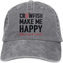 Rawfish делает меня счастливым унисекс бейсболка хлопок деним Регулируемая шляпа от солнца для мужчин женщин