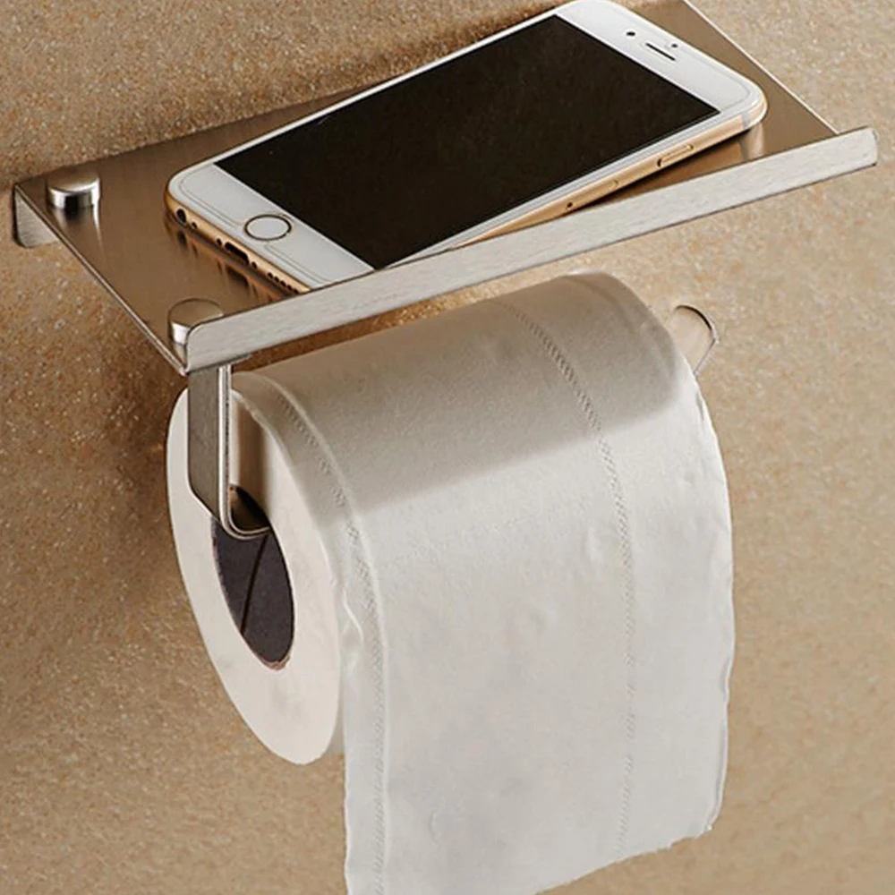 

Bathroom Toilet Paper Holder Tissue Roll Rack Storage Wall Mount Stainless Steel new
