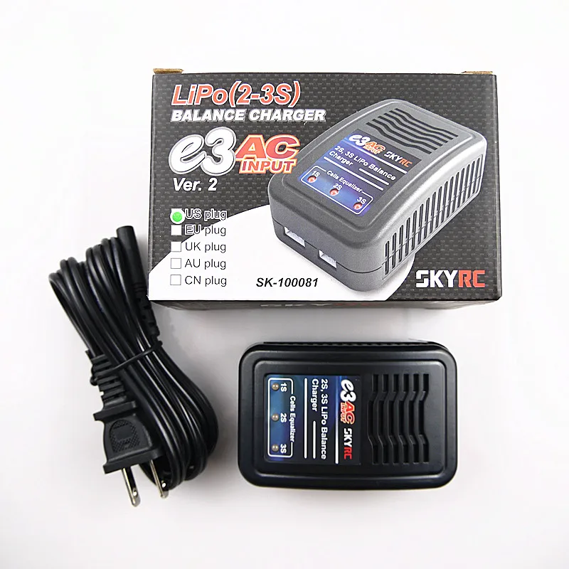 SKYRC E3 SK-100081 Дрон Зарядное устройство 2S 3 S LiPo Батарея баланс AC Вход 110V-240V + US AU