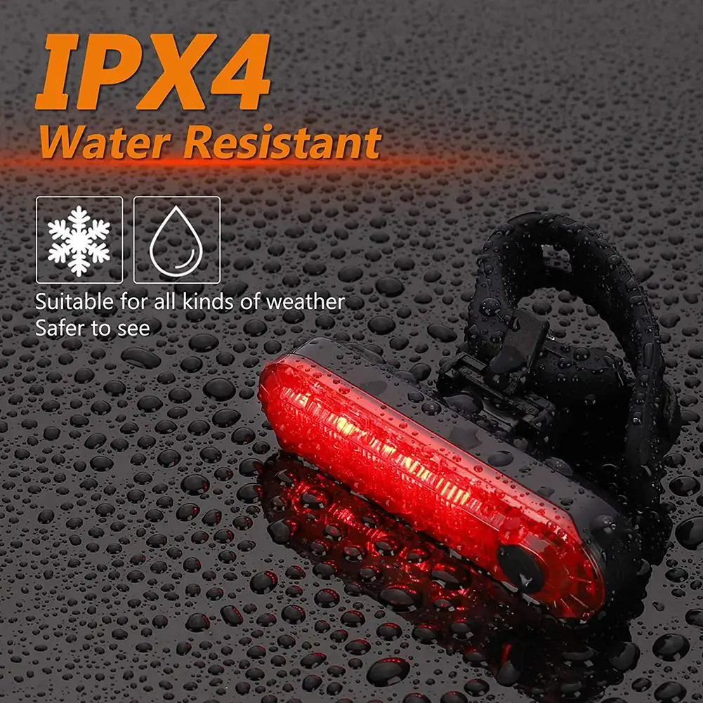 

Bike Tail Light USB Rechargeable LED Bright Rear Red Bike Light Cycling Safety For Night Riding Lighting Back Bicycle Taill V7T8