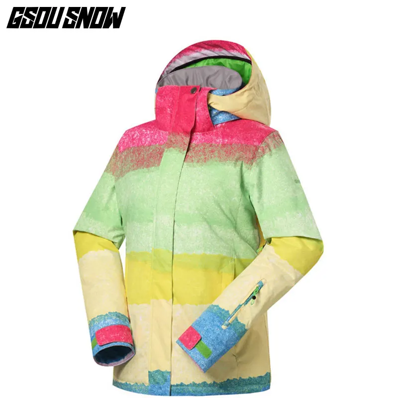 

GSOU SNOW Ski Jacket women Snowboard Coat Waterproof Snow Jacket Ski Sportswear Breathable Super Warm Winter Ski Suit Coats