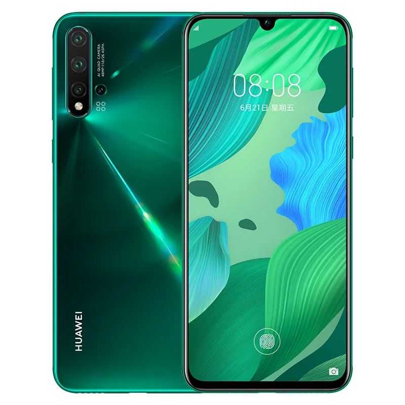 HUAWEI Nova 5 мобильный телефон 6 39 дюймов в экран отпечатков пальцев 8 Гб 128 ГБ Kirin 810
