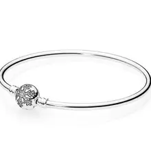 Подлинный 925 пробы серебряный браслет Кристалл Снежинка хлопает змея цепь браслет подходит для женщин шарик шарм Diy ювелирные изделия