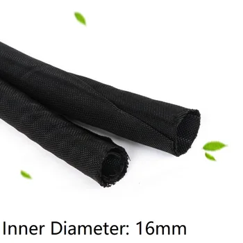 

Black ID 16mm Expandable Braided Cable Sleeve PET Self Closing Insulated Flexible Pipe Hose Tube Split Wire Wrap Line Protect