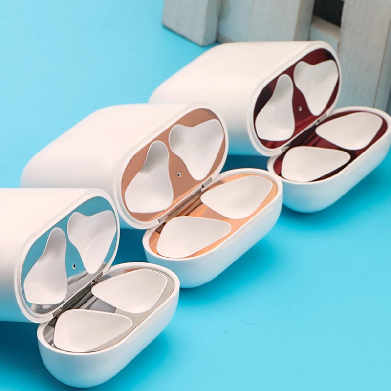 Metal Dust Proof Sticker for Airpods Pro Skin Protective AirPods 1 2 3 Earphone Charging Box Case Cover Shell | Электроника