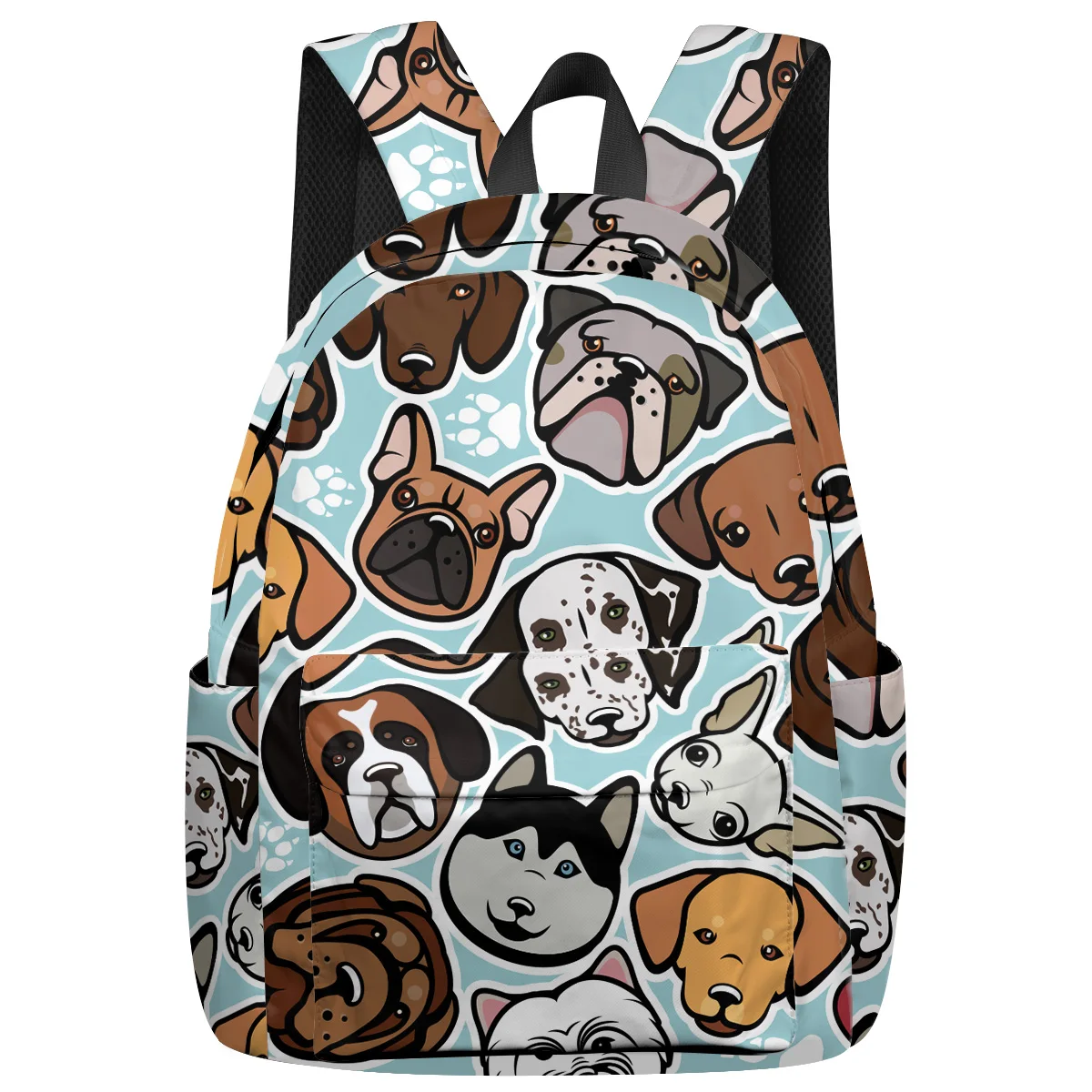 

WHEREISART Cartoon Dog Head Backpacks Outdoor Activities Scratch-Resistant Scratch Resistant Athletic Backpack Laptop Backpacks