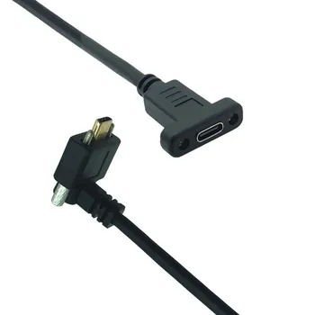 

USB 3.1 Cable Type c Male to Female Extension Cable with Panel Mount Screw,USB C female to USB-C Male extending Wire 0.3M 0.6M