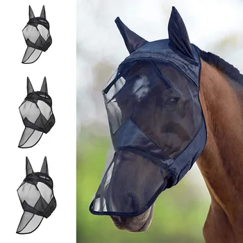 

Pet Supplies Horse Detachable Mesh Mask With Nasal Cover Horse Fly Mask Horse Full Face Mask Anti-mosquito Nose