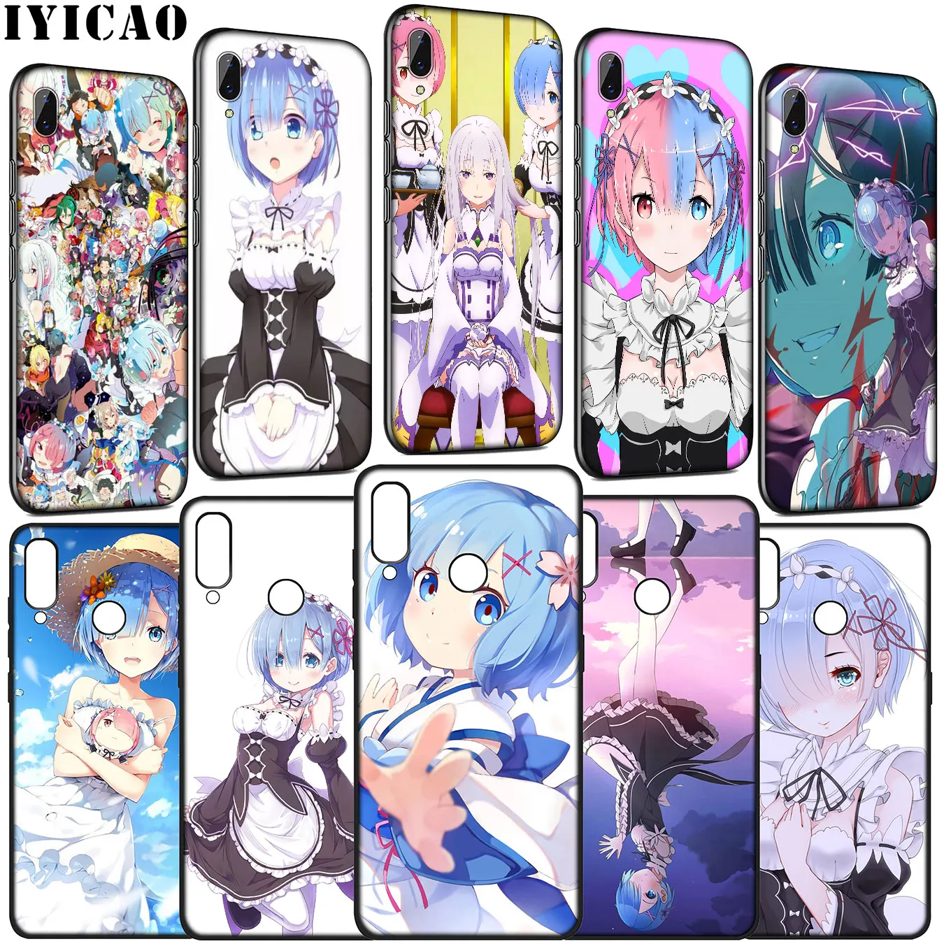 IYICAO аниме Rem Re Zero emilia Мягкий силиконовый чехол для Huawei Y9 Y7 Y6 Prime 2019 Honor 20 10 9 9X 8C 8X 8 Lite