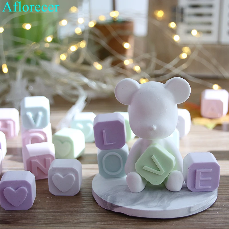Capital letter concrete mold aromatherapy gypsum plaster crafts silicon mould English alphabet DIY chocolate molds
