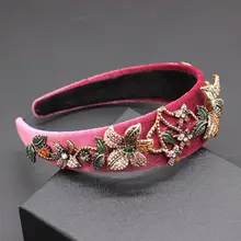 Женские индивидуальные стразы оголовье барокко тиара сплав цветок Пром обруч для волос 449F