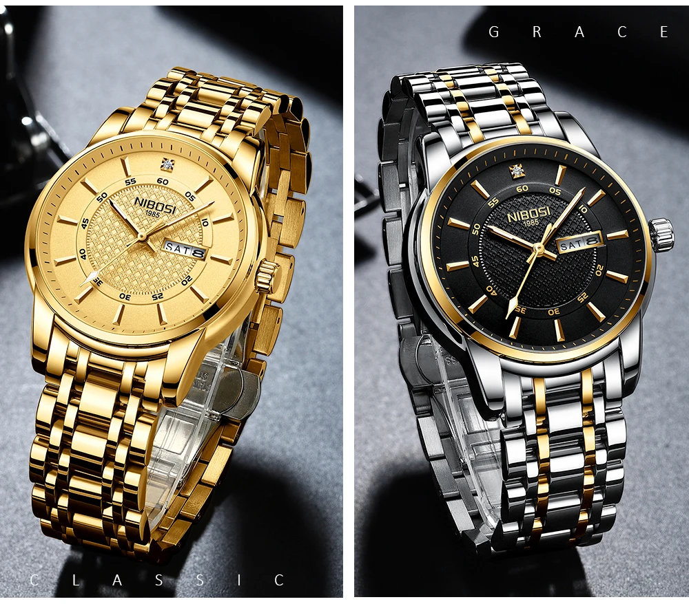 Relogio Masculino NIBOSI Brand Design Men Watch Waterproof Stainless Steel Sports Quartz Watches For Men Relojes Para Hombre