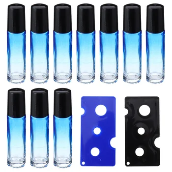 

12pcs Gradient Glasses Bottles Practical Convenient Containers Roller Holder for Home Travel Outdoor