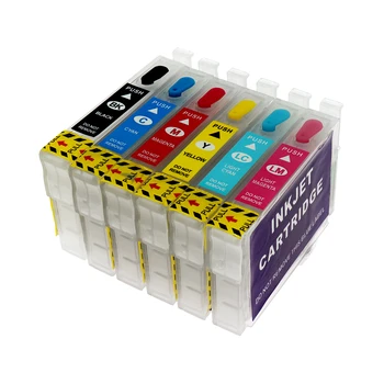 

New 82N T0821N Refillable Ink Cartridge with Auto reset chips For Epson TX700 TX800 T50 T59 TX710W TX650 TX810FW R270 Printer