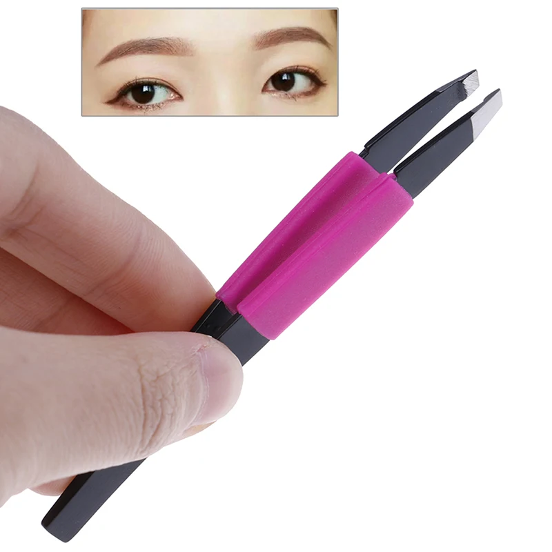 1pc Stainless Steel Eyebrow Tweezer Eyelash Extension Tweezers Eye Hair
