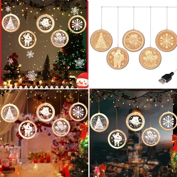 

Christmas 5 LED String Hanging Lights Room Lights Color Curtain Window Decor For Christmas Party Holiday Hotel Restaurant