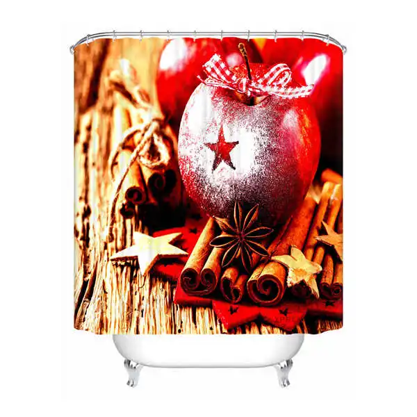 Shower Curtain Пользовательские водонепроницаемые занавески для душа красная Рождественская игрушка с принтом сердца ванная комната декор различных размеров#180324-01-29 - Цвет: Shower Curtain
