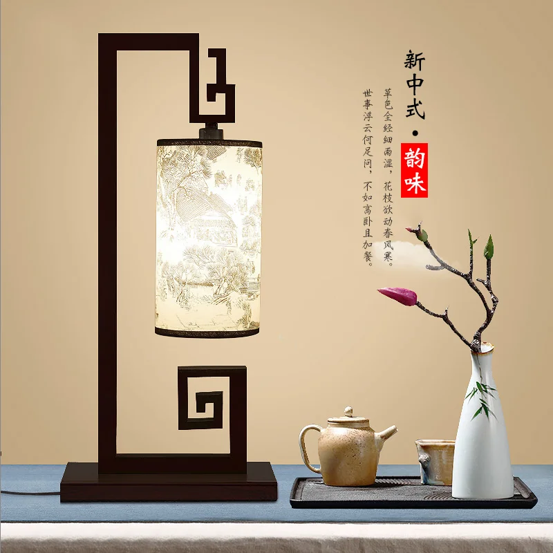 New chinese style vintage iron art Table Lamps Rural creative PVC lampshade touch switch lamp for bedside&ampfoyer&ampstudio JX008 | Лампы и